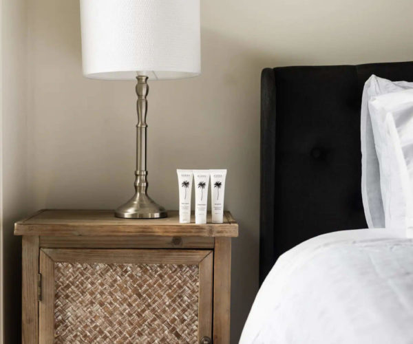 Master Bedroom Detail Individual toiletries provided for a few nights