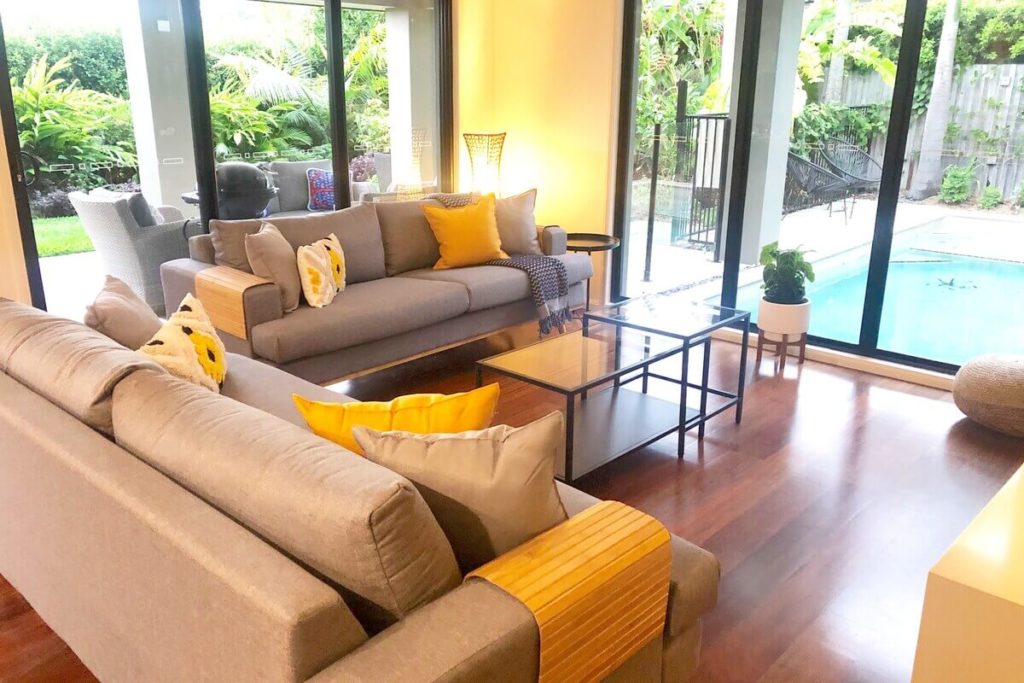 family room pool view
